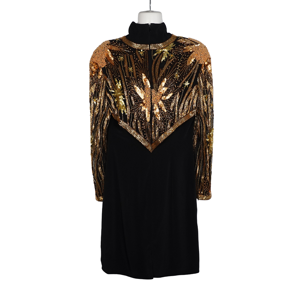 Bob Mackie Vintage Dress Black/Gold Back
