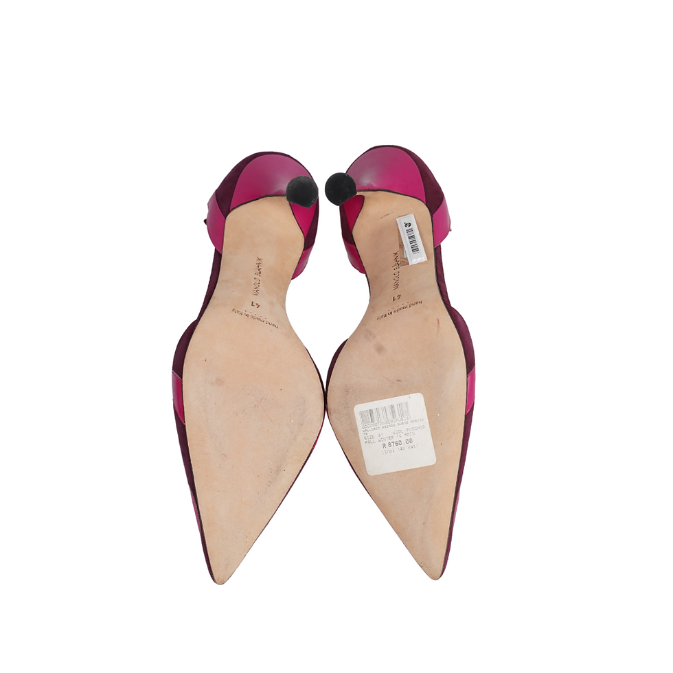 Thumbnail: Manolo Blahnik Suede Ankle Strap Pumps Soles