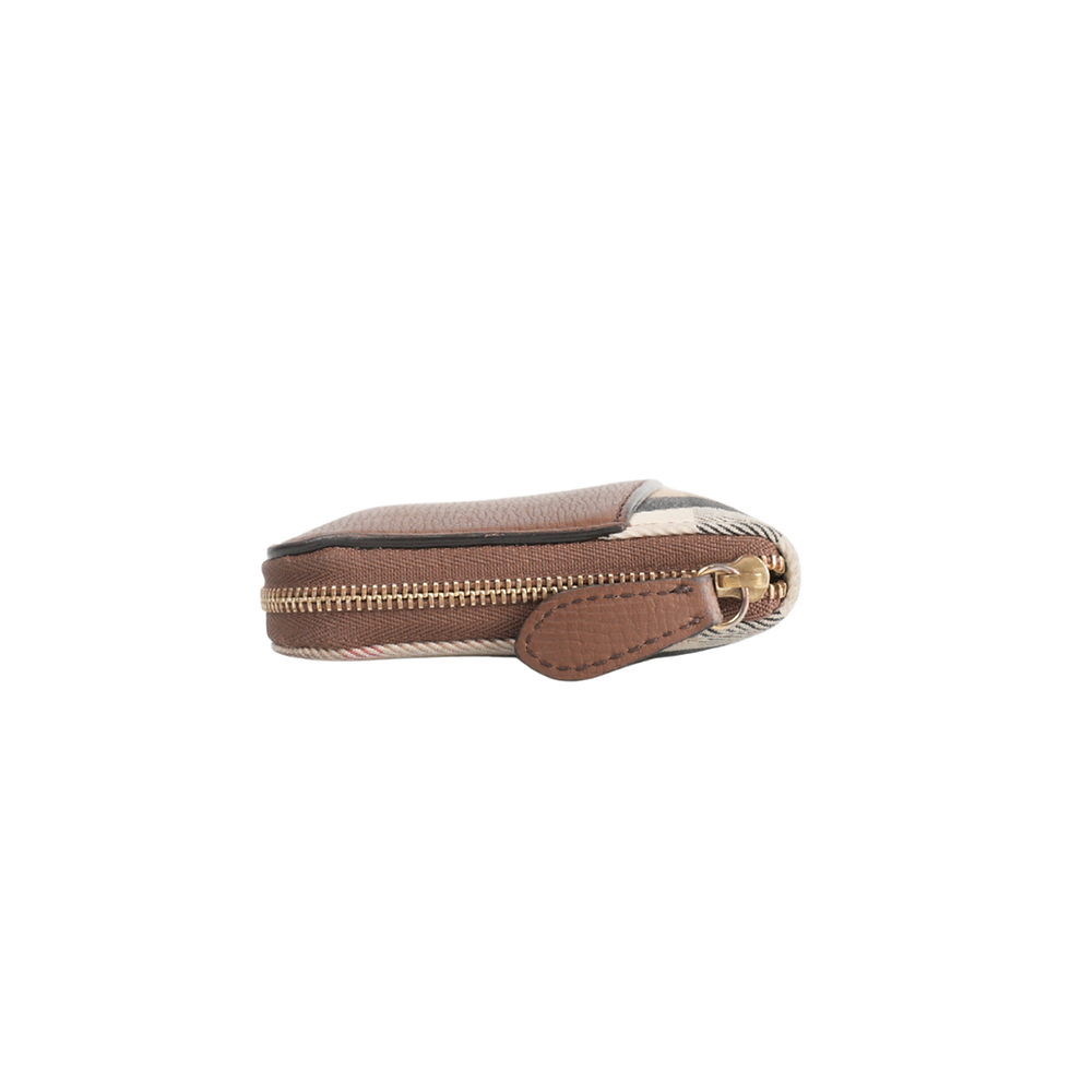 Thumbnail: Burberry Leather/Classic Check Zip Around Wallet