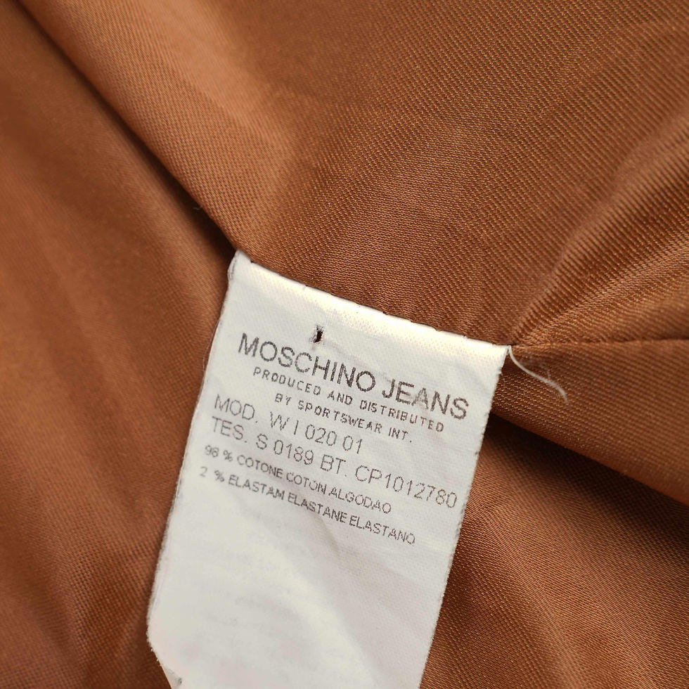 Thumbnail: Label view of a luxury preowned Moschino Jeans Vintage Corduroy Embroidered Blazer