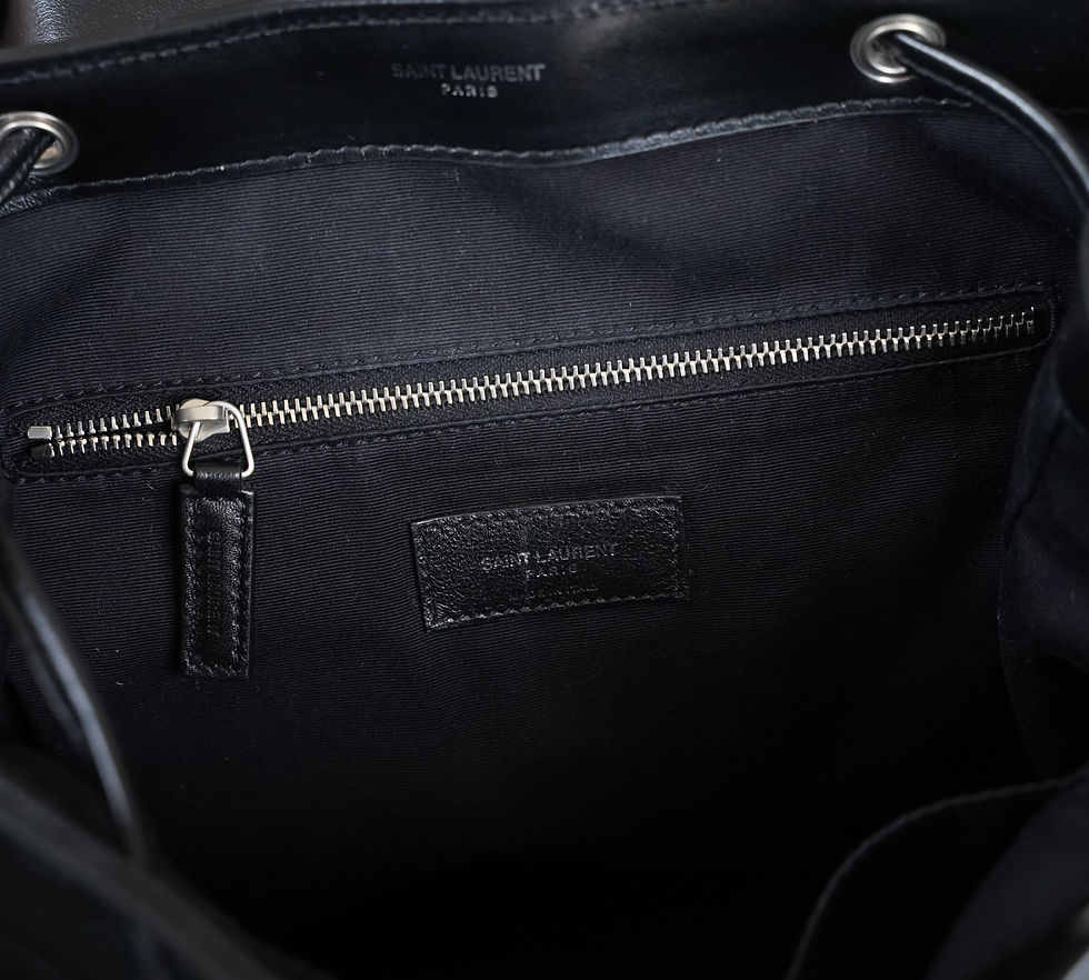 Thumbnail: Saint Lautent Quilted Leather Medium Loulou Backpack Black Interior