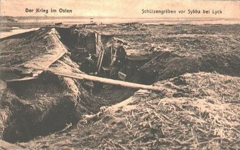 Widok okopów w latach 1914-1915