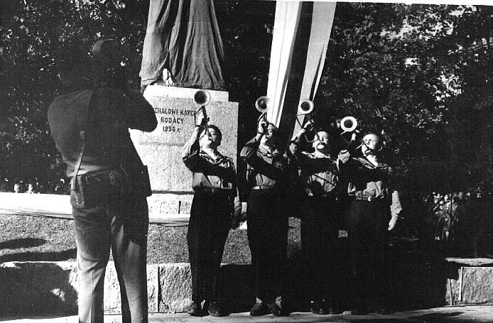 Pomnik Michała Kajki w 1958 roku