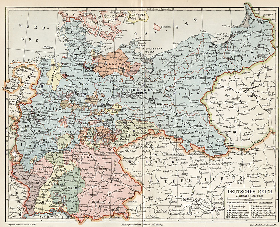 Mapa Cesarstwa Niemieckiego 1905