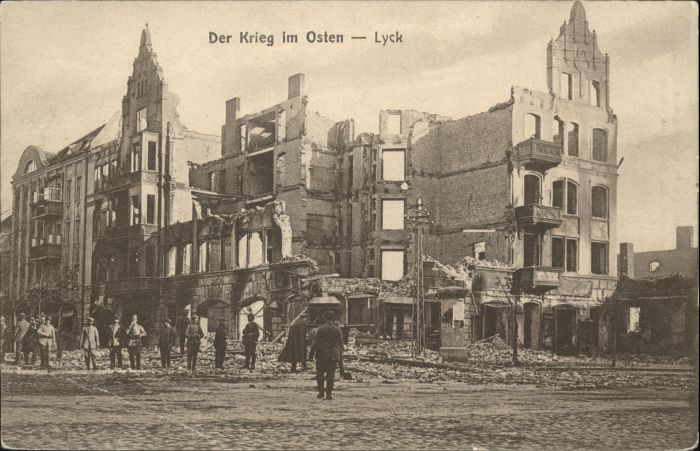 Widok ruin budynków - lata 1914-1915