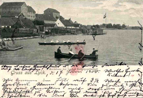 Dom na wodzie na pocztówce z 1900 r.