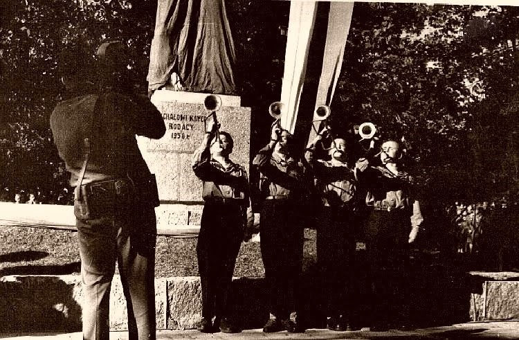 Pomnik Michała Kajki w 1958 roku