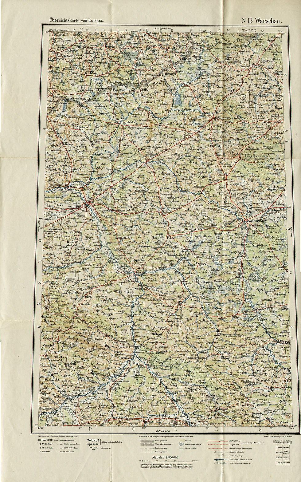 Mapa Warszawa (Warschau) 1926 200dpi