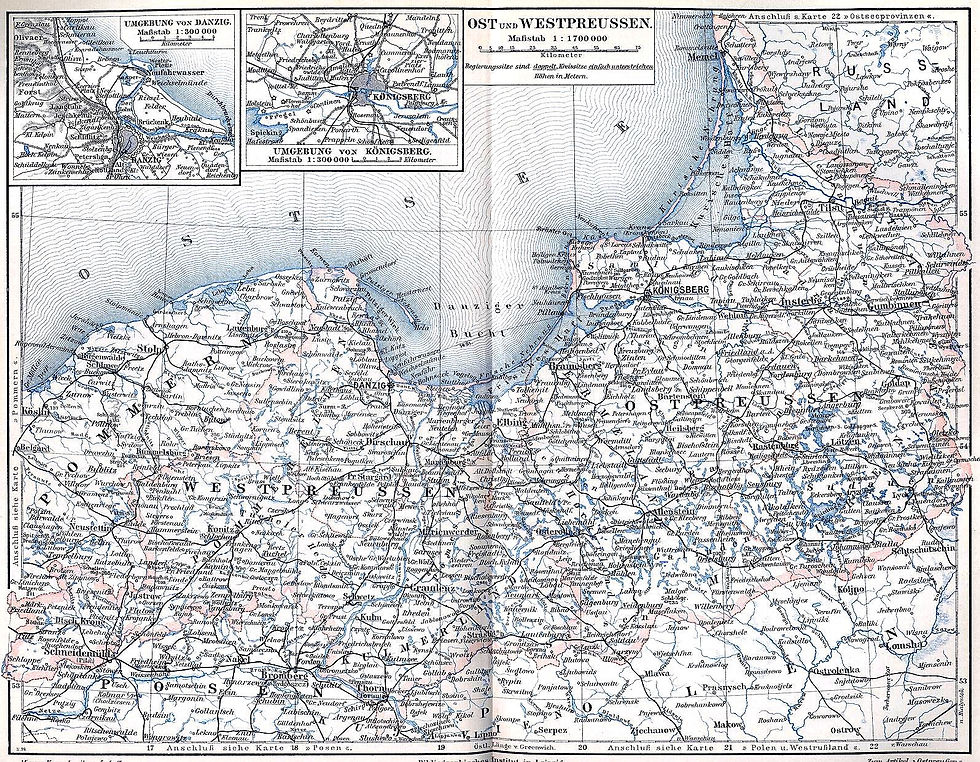 Mapa Prus Wschodnich 1886