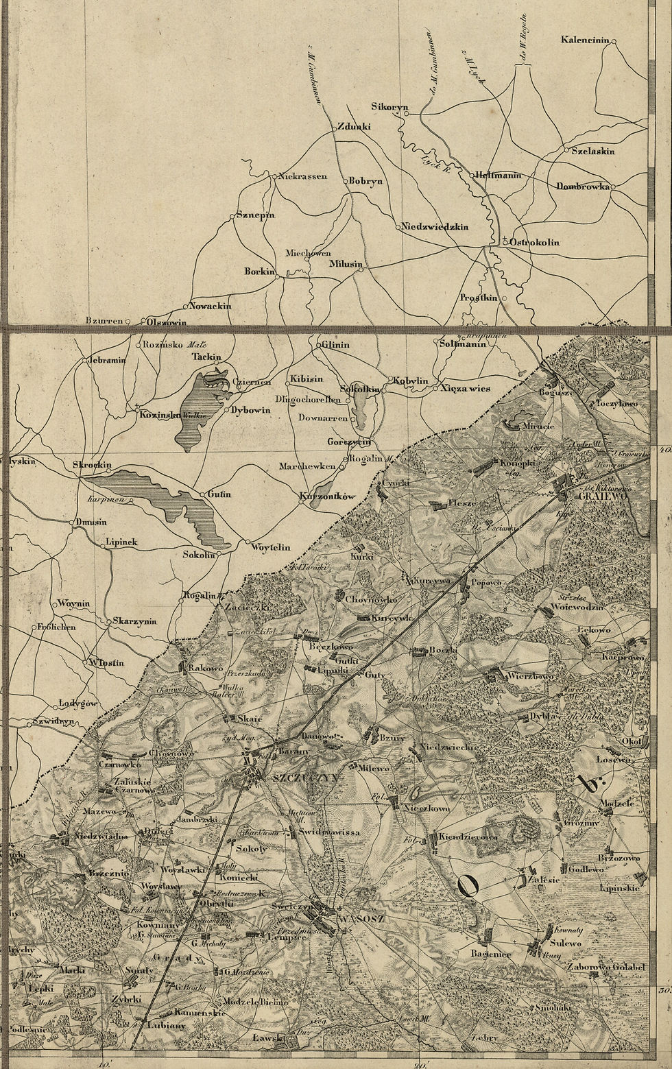 Mapa Szczuczyn 1850 600dpi