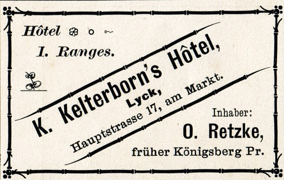 Reklama Hotelu z lat 1900-1914