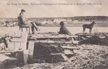 Widok ziemianki w latach 1914-1915