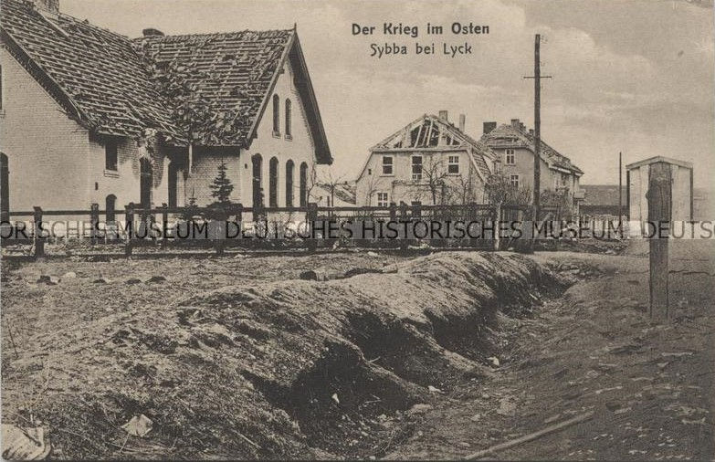 Widok zniszczonych budynków, 1915 r.