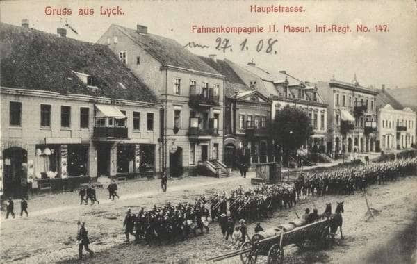 Widok Parady Wojskowej w roku 1908
