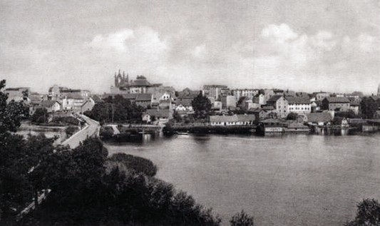 Widok z Zamku w latach 1914-1918