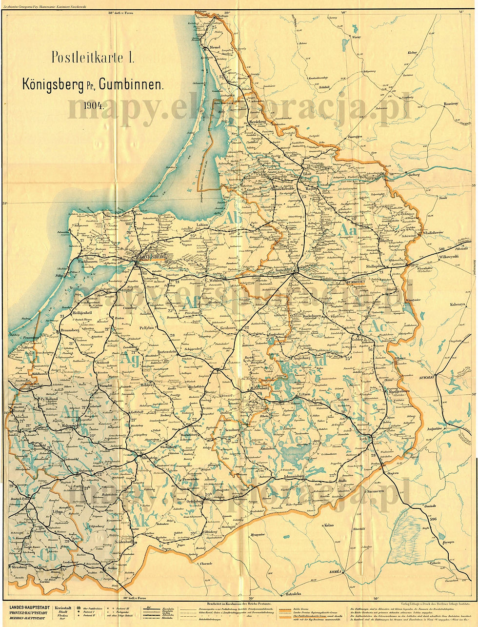 Mapa Prus Wschodnich 1904