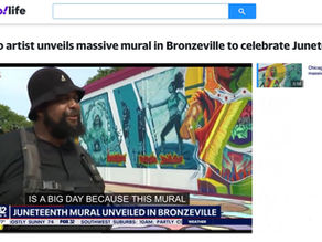 Chicago artist unveils massive mural in Bronzeville to celebrate Juneteenth