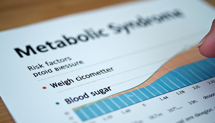 Eye-level view of a medical chart showing metabolic syndrome risk factors