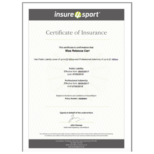 Insurance Certificate