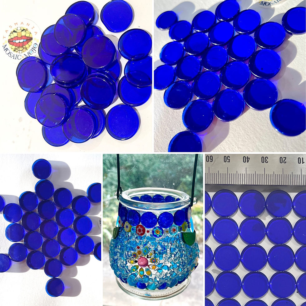 Thumbnail: 25pcs DARK BLUE glass buttons 15mm diameter x 2mm thick