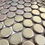 Thumbnail: 45pcs Matt Silver Glazed ceramic ‘penny round’ mosaic tiles: 15mm
