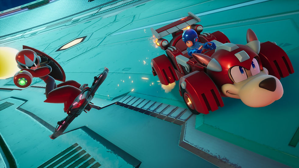 Proto Man e Megaman in Sonic Racing: CrossWorlds