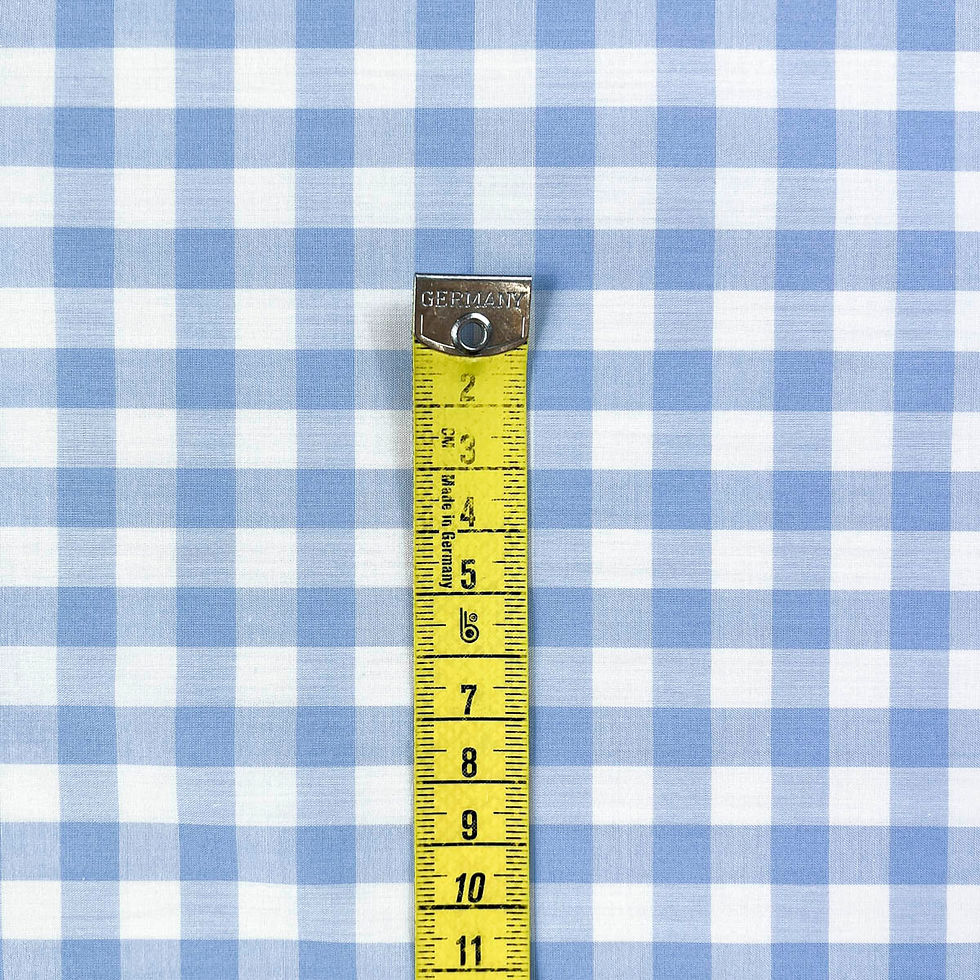 Miniaturbild: Baumwollstoff mit hellblau weissem Karomuster