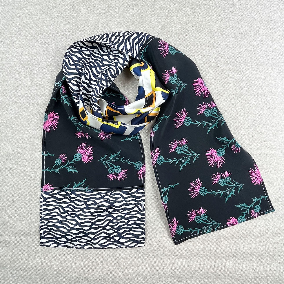 Seidenschal, «Blüte der Freiheit», Handgemacht, Einzelstück