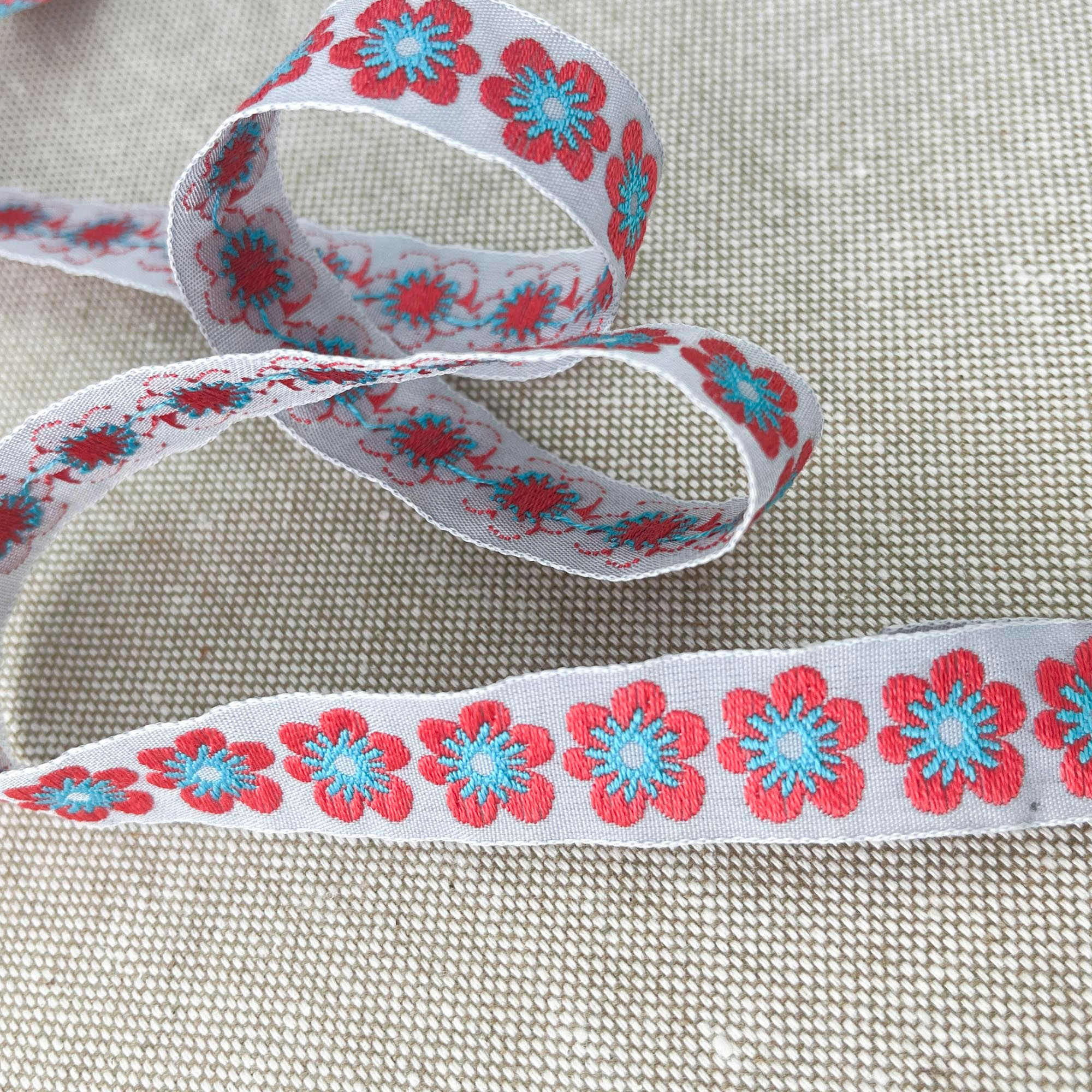 Baumwollband - Sommerblüte, 1,5 cm