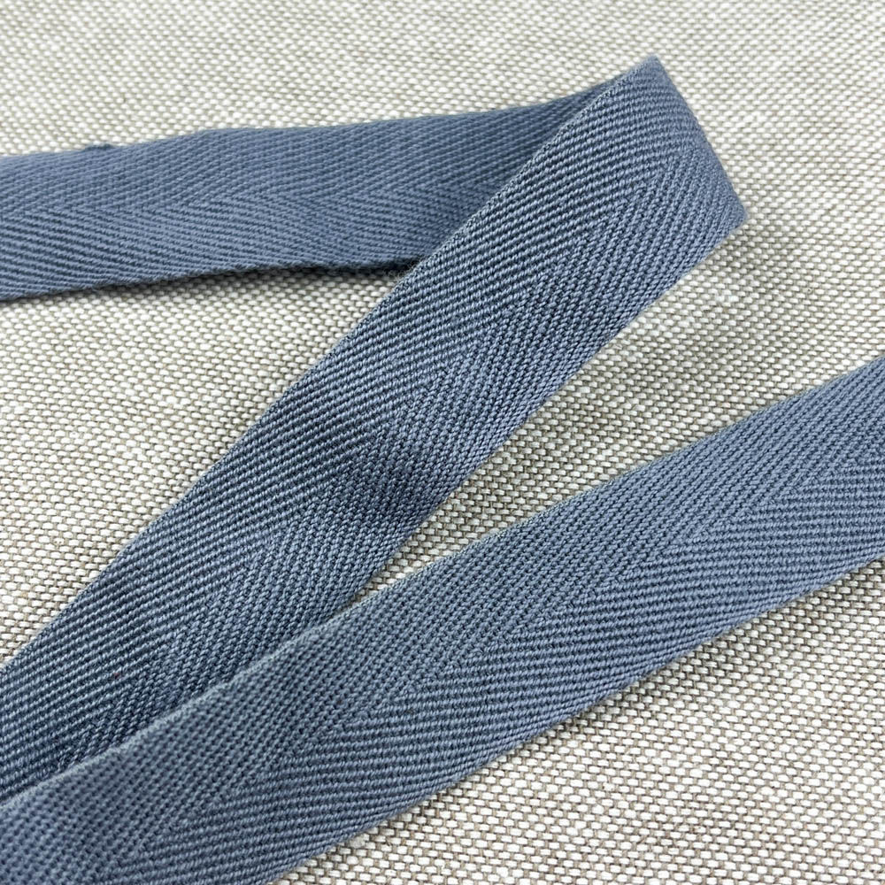 Nahtband,Baumwolle graublau - 2 cm