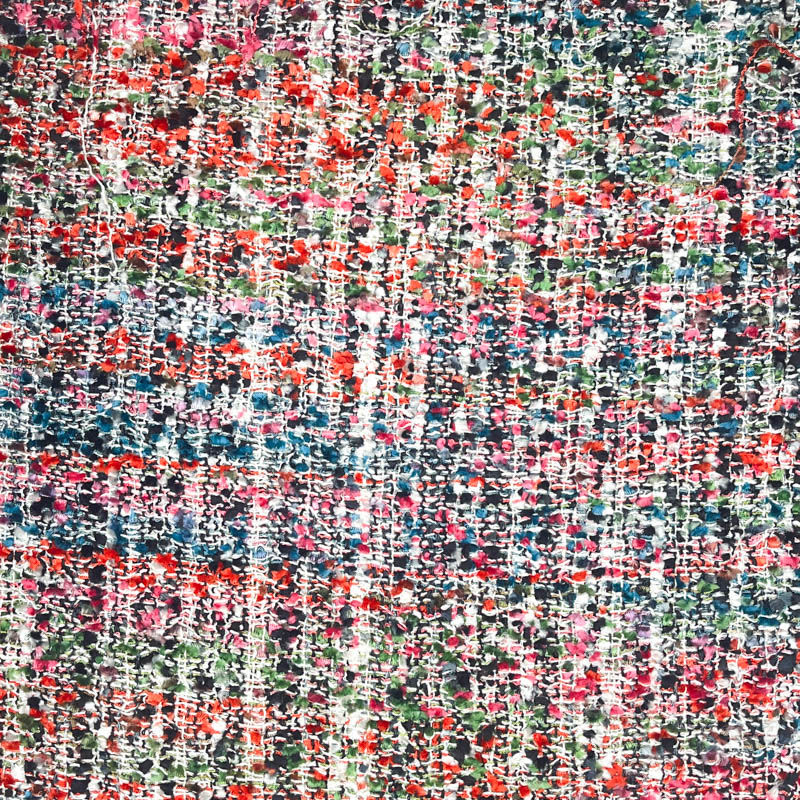 Bouclé Stoff multicolor – gewebte Struktur mit farbigem Muster