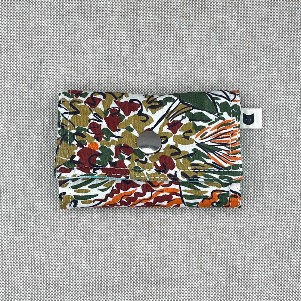 Nadeletui aus Baumwolle mit buntem floralem Muster und Druckknopfverschluss