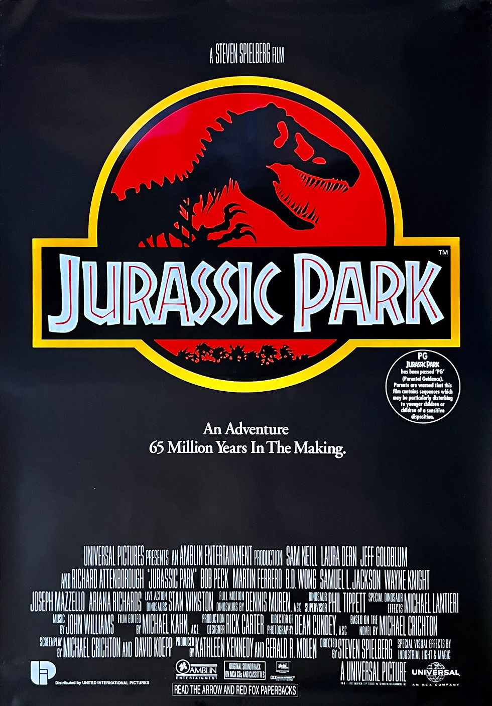 The movie poster for Jurassic Park