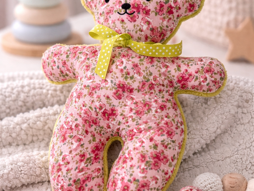 Doudou nounours fleuri