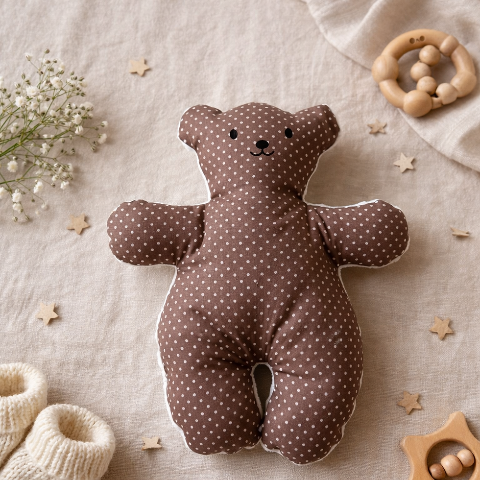 Doudou Ours Chocolat à Pois