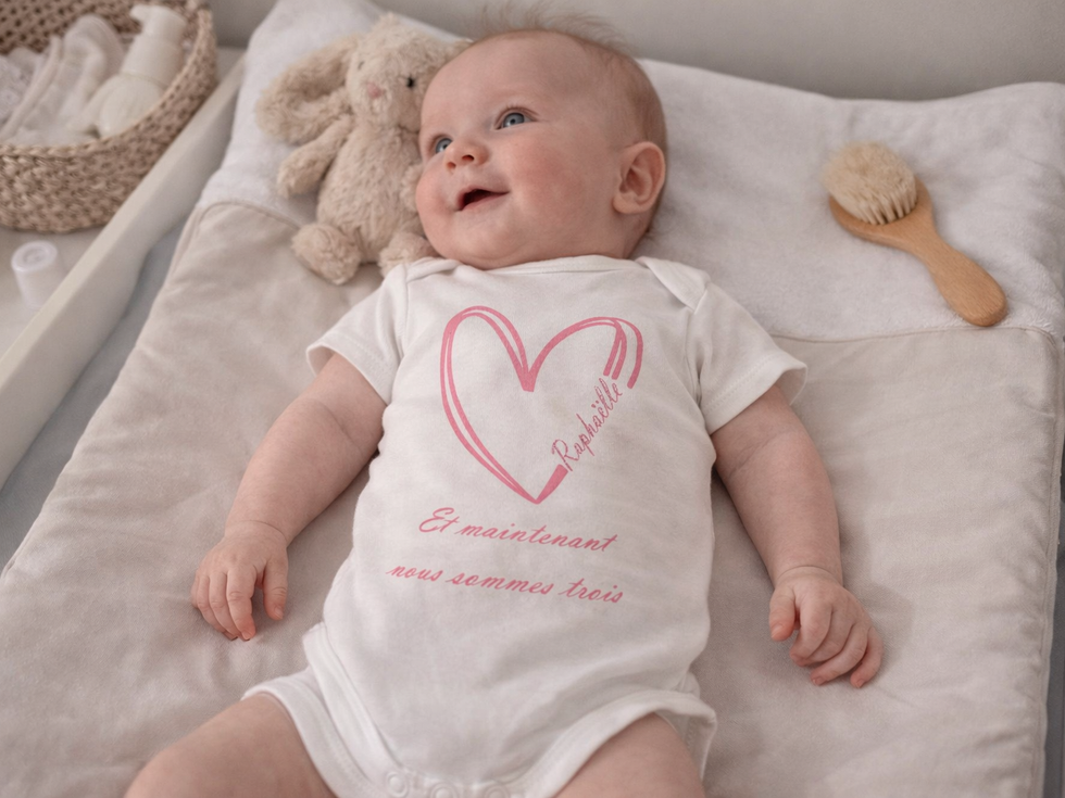 Body de naissance personnalisé Nous sommes trois