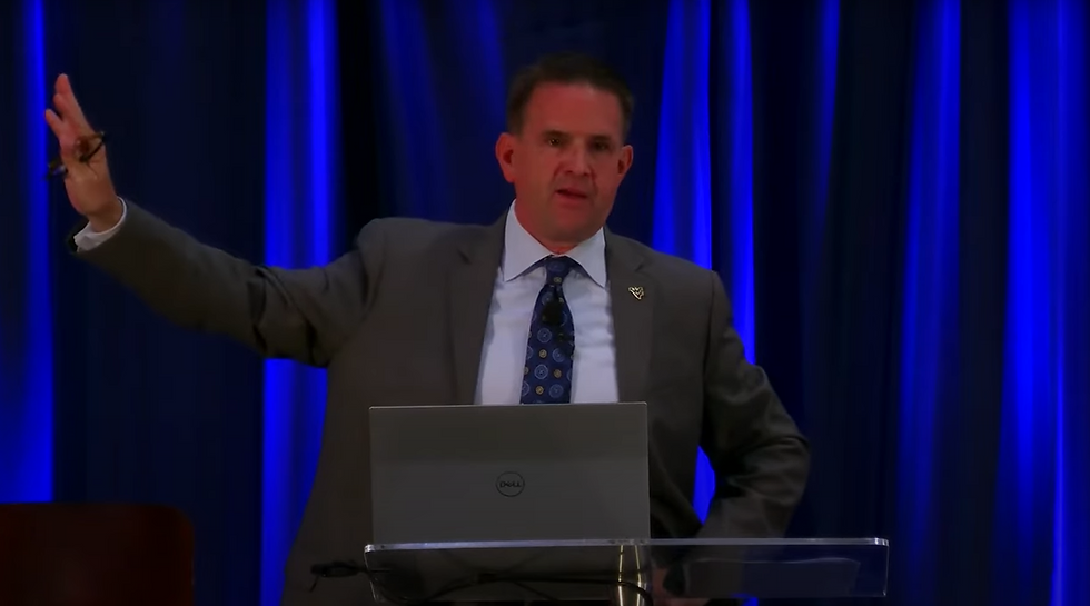 West Virginia University President Michael T. Benson gave his first State of the University Address in Morgantown on October 13.