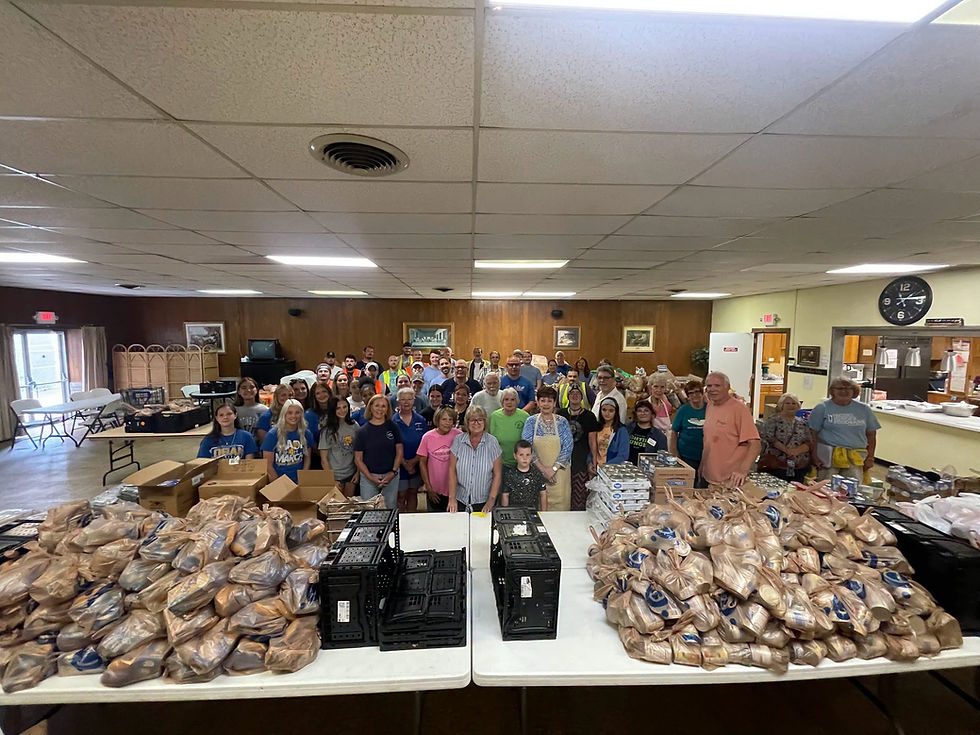 Volunteers from Nighbert Memorial United Methodist Church, Facing Hunger Foodbank, the local recovery community and U.S. Sen. Jim Justice’s office joined forces during the church’s monthly food distribution, helping provide food to about 250 Logan County households.