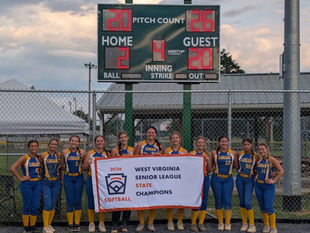Logan Senior League softball players  pose for a photo after winning the West Virginia Senior League Softball State Championship over the Beckley Little League 20-2 Sunday afternoon at the South Berkeley Little League Field.