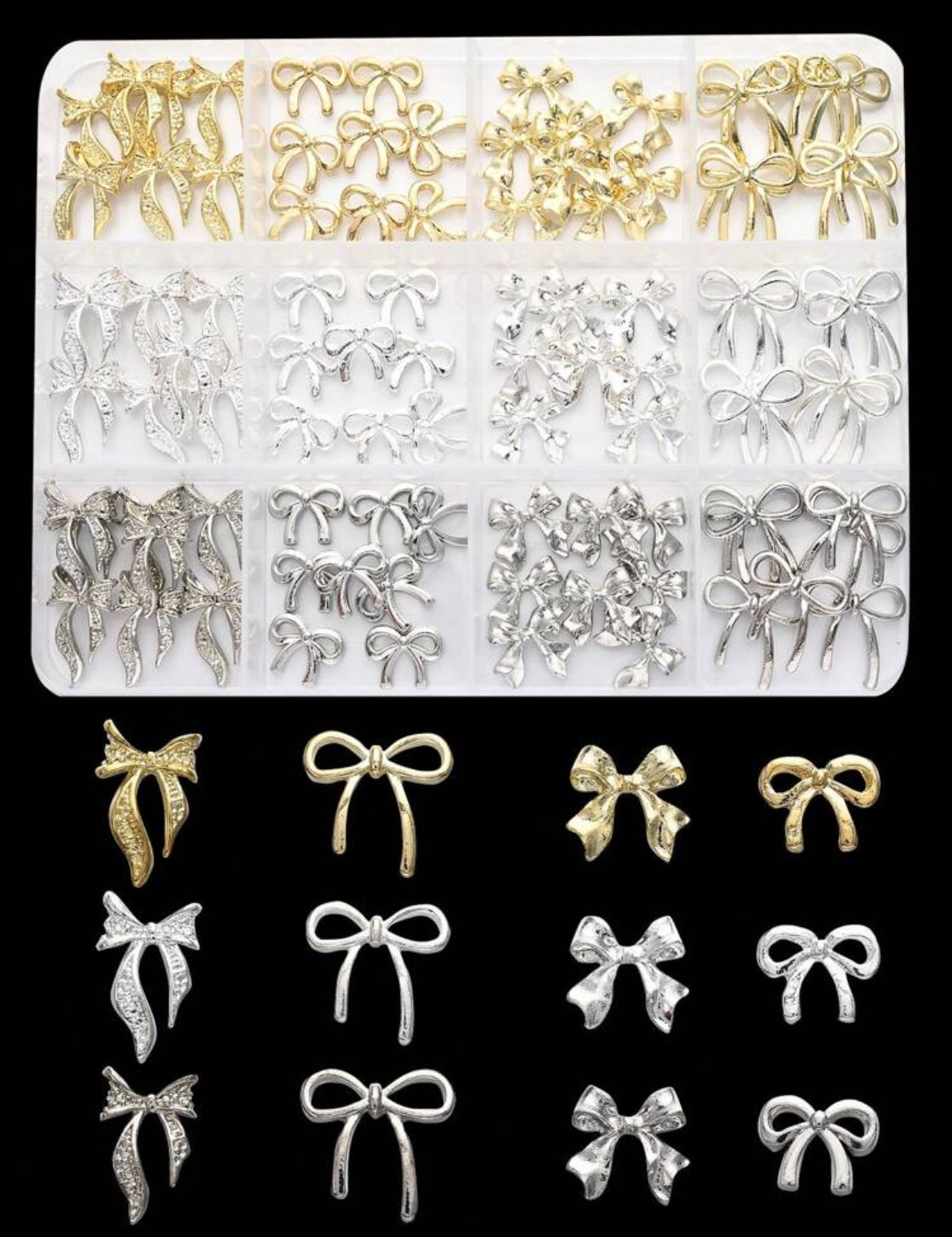 Bow Charm Mix - Gold & Silver