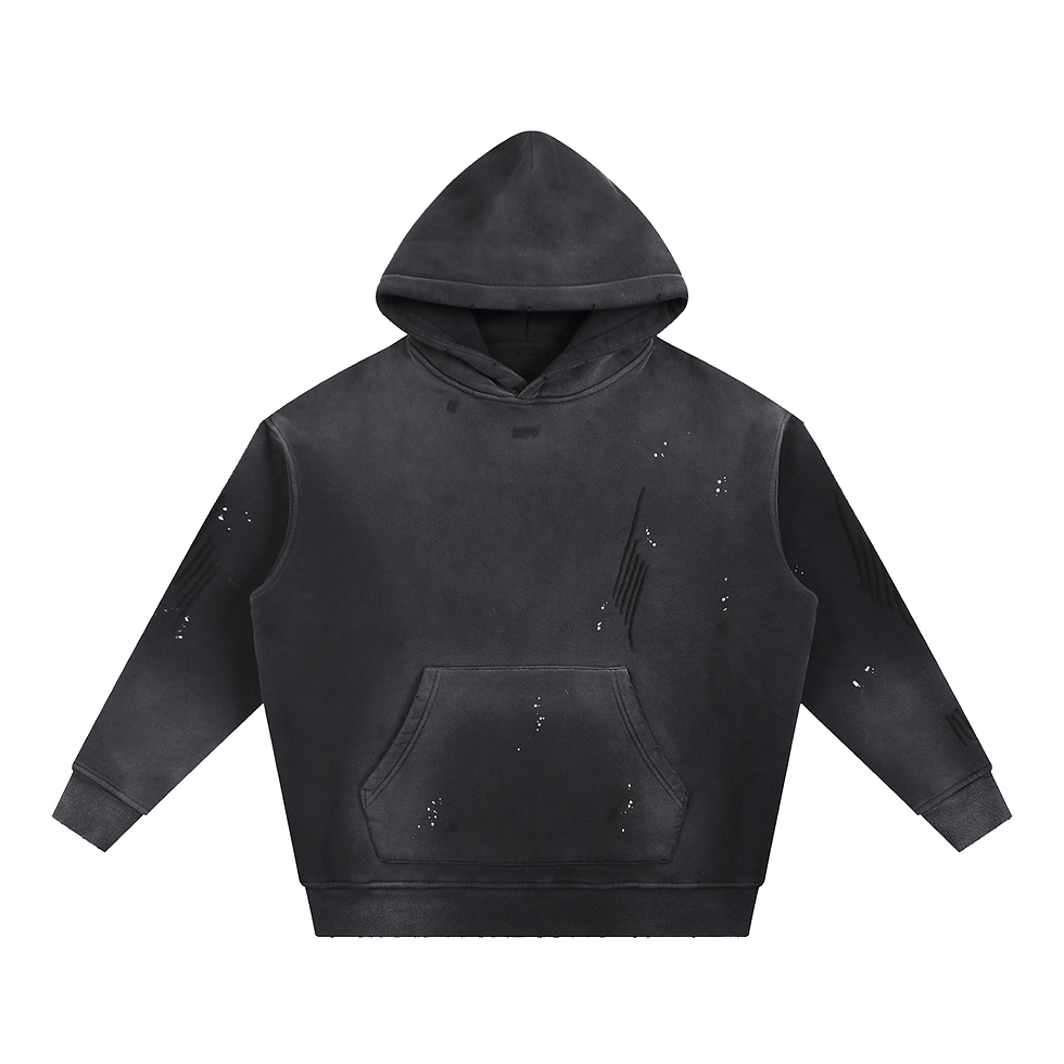 Thumbnail: Vintage Washed Frayed Fleece Hoodie