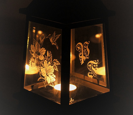 Glas, ritzen, Latere, Hibiskus, Kolibri