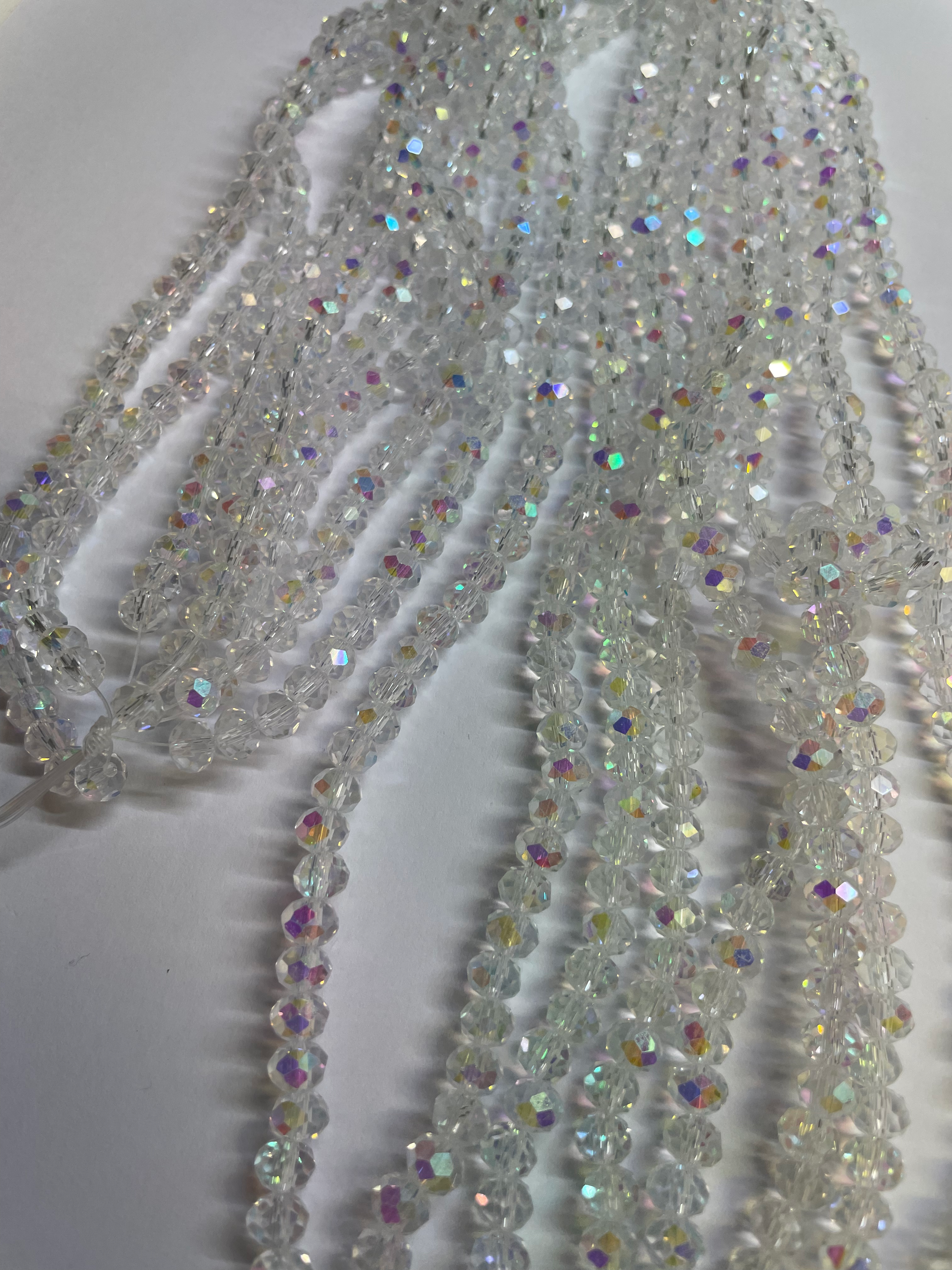 Facetterade glaspärlor 6mm clear ab