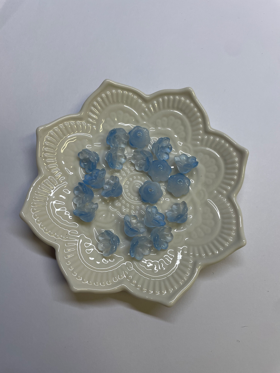 Miniatyrbild: Glasblommor, Ljusblå