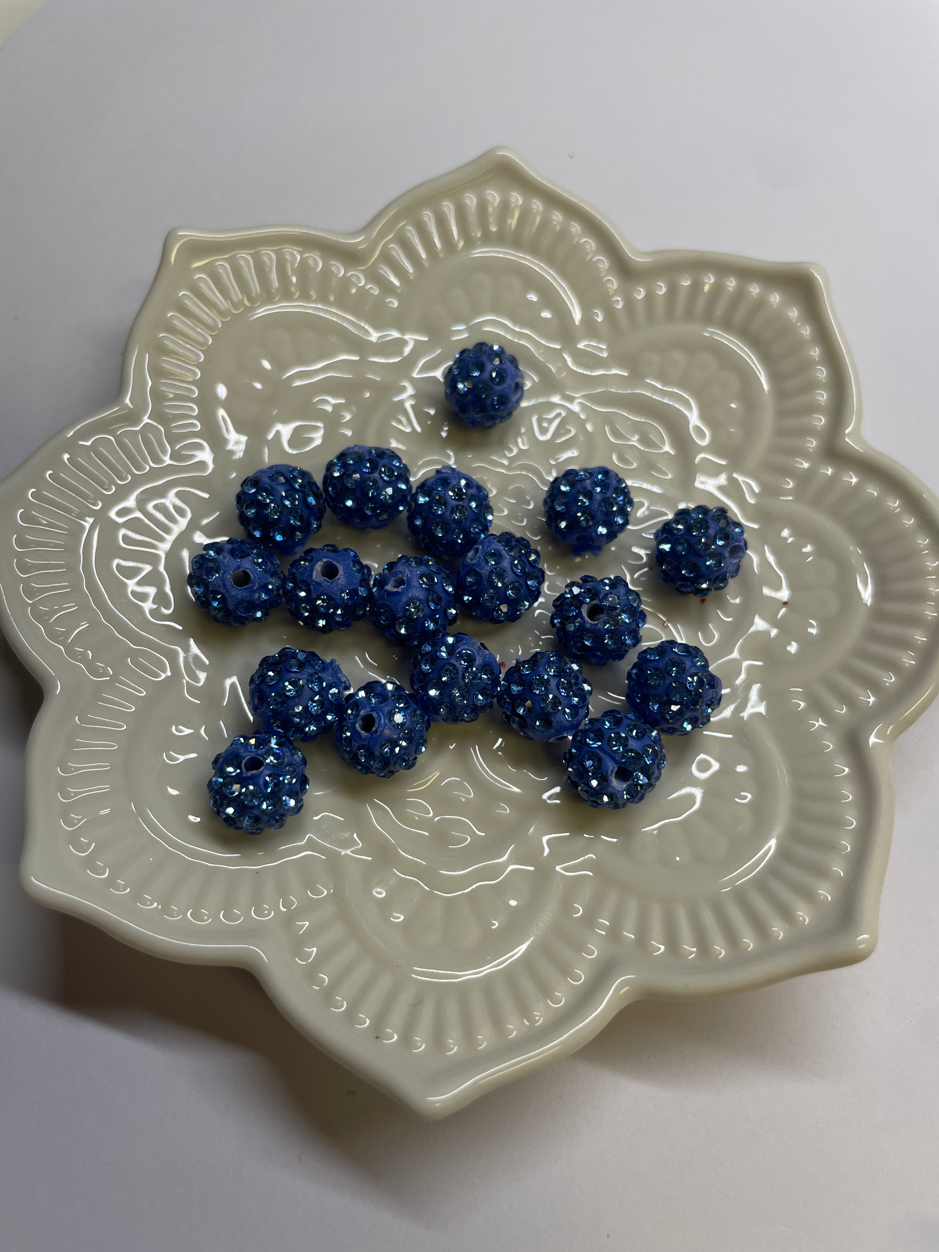 Strasspärla 10mm ”mellan blå”