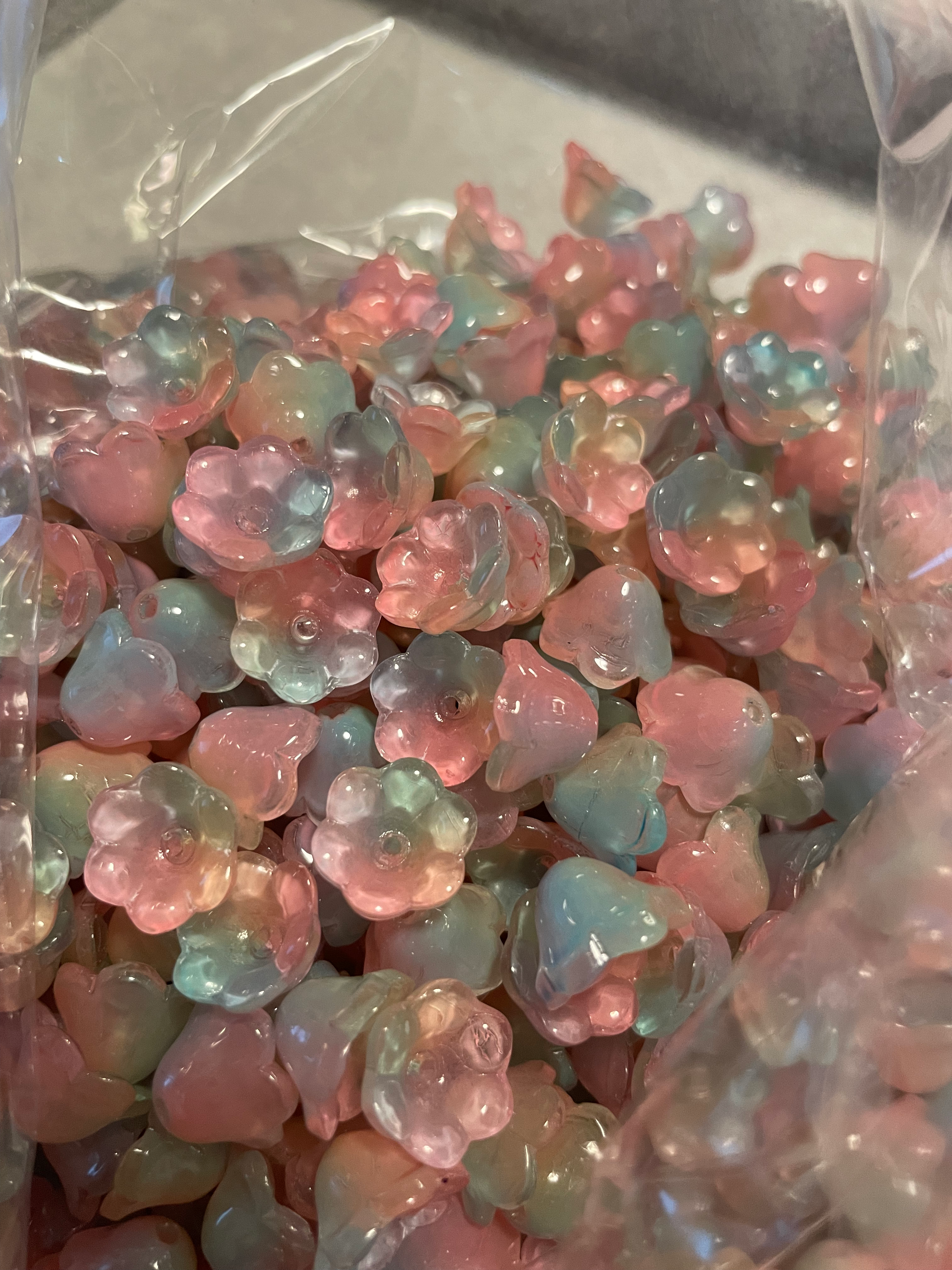 Glasblommor, multifärgade 