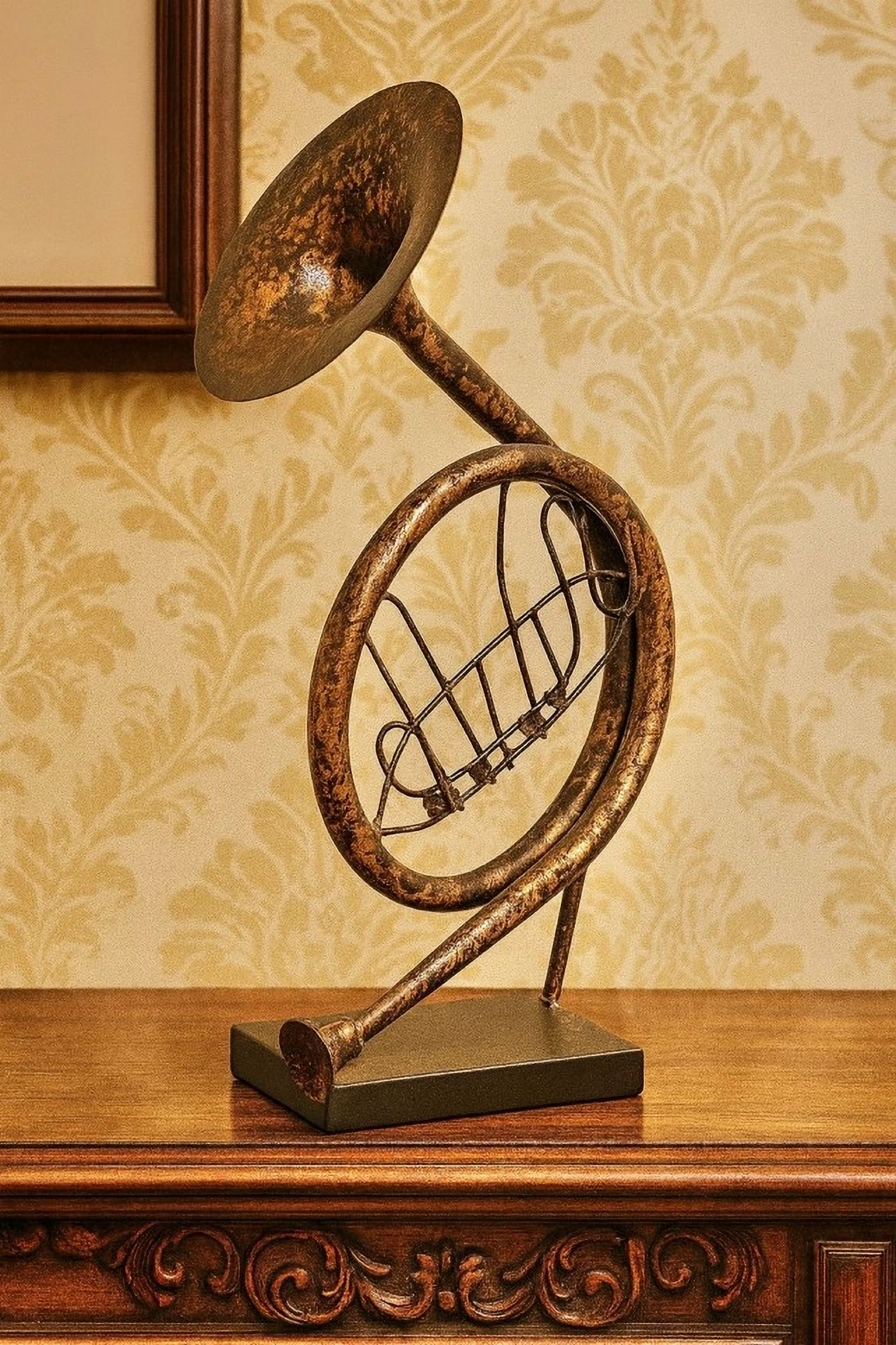 Vintage Balloon Table Clock, rustic retro brass
