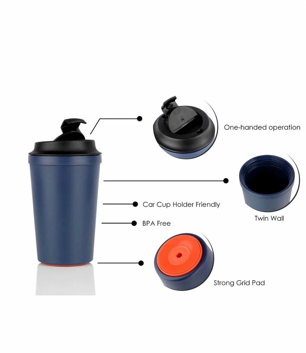 Thumbnail: Blue shaker bottle with one-handed lid, car-friendly, insulated