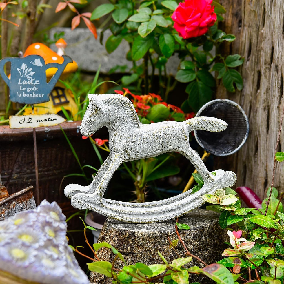 Thumbnail: Cast Iron Rocking Horse Statue, Home Office Desk Ornament, Vintage Collectible 