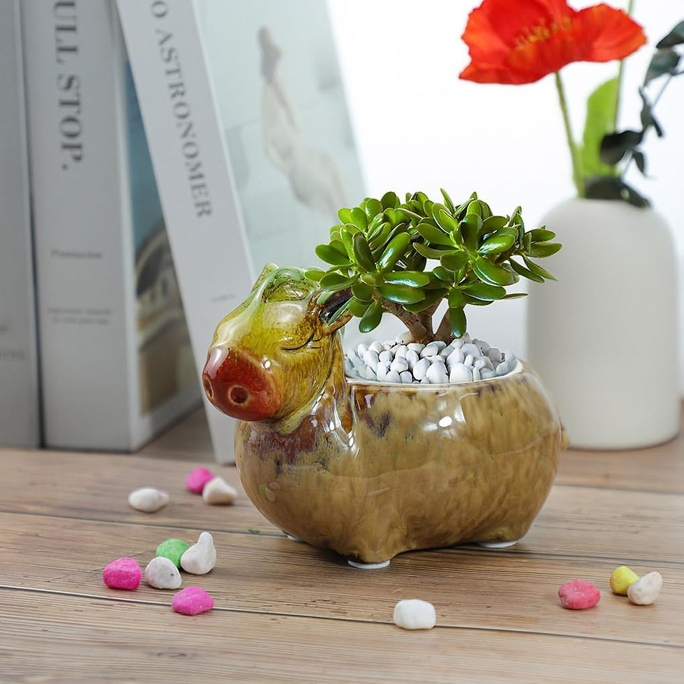 Thumbnail: WAIT FLY Cute Animal Ceramic Flower Pot Succulent Planter-Horse
